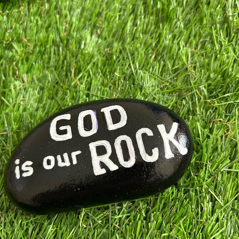 Inspirational Black and White Painted Rock